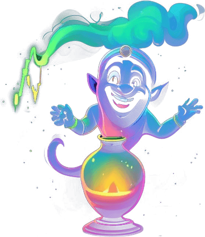 The TraderGenie genie mascot